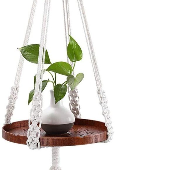 Other - Boho Chic  Macrame Hanging Plant Shelf
